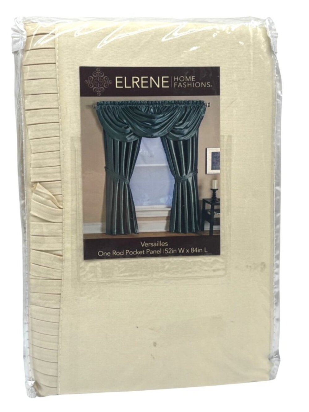 Elrene Versailles 52" x 84" Room Darkening Panel, Ivory (ONE PANEL ONLY)